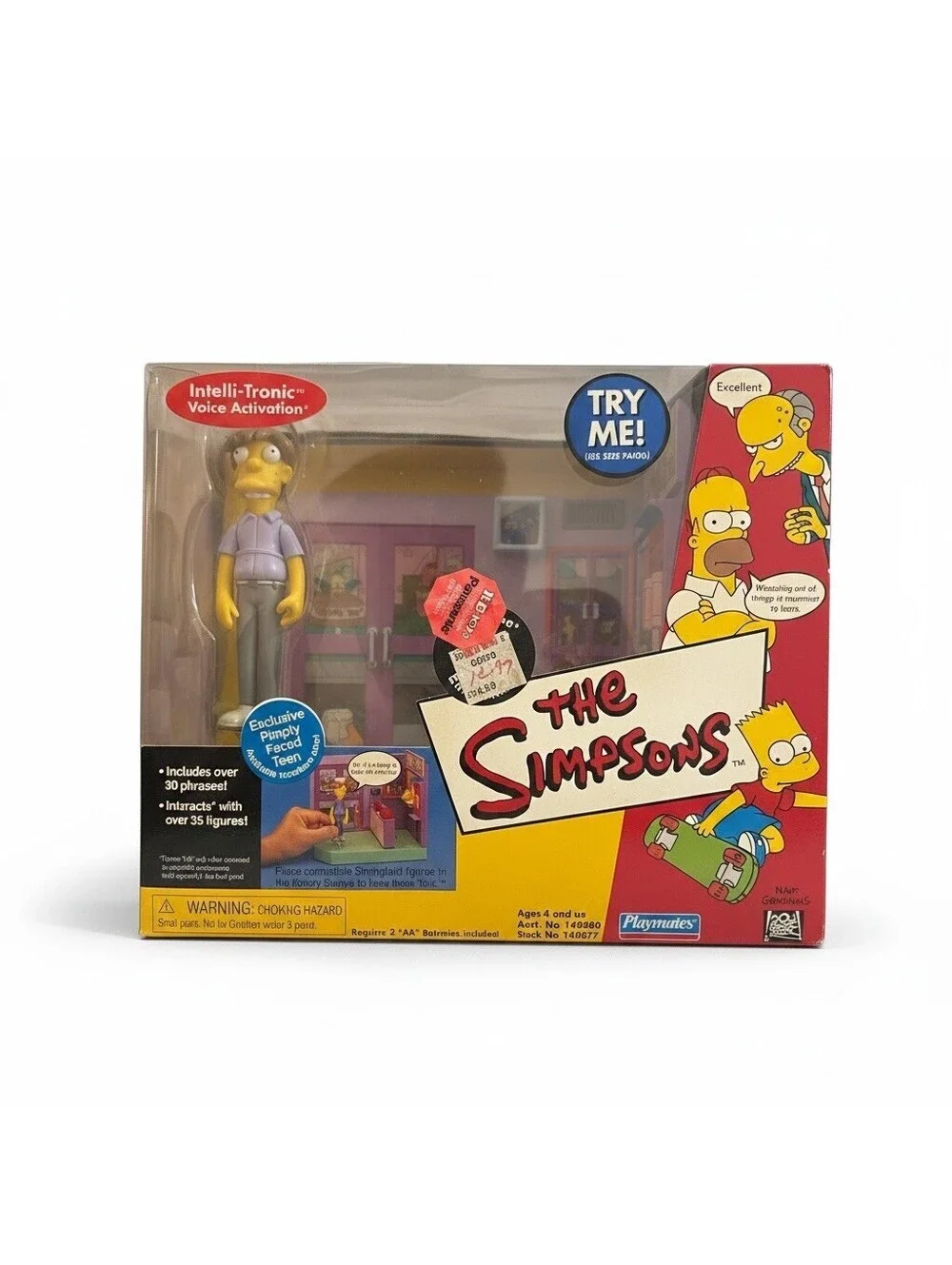 Playmates The Simpsons Krusty Burger Interactive Toy Pimply Faced Teen Boxed